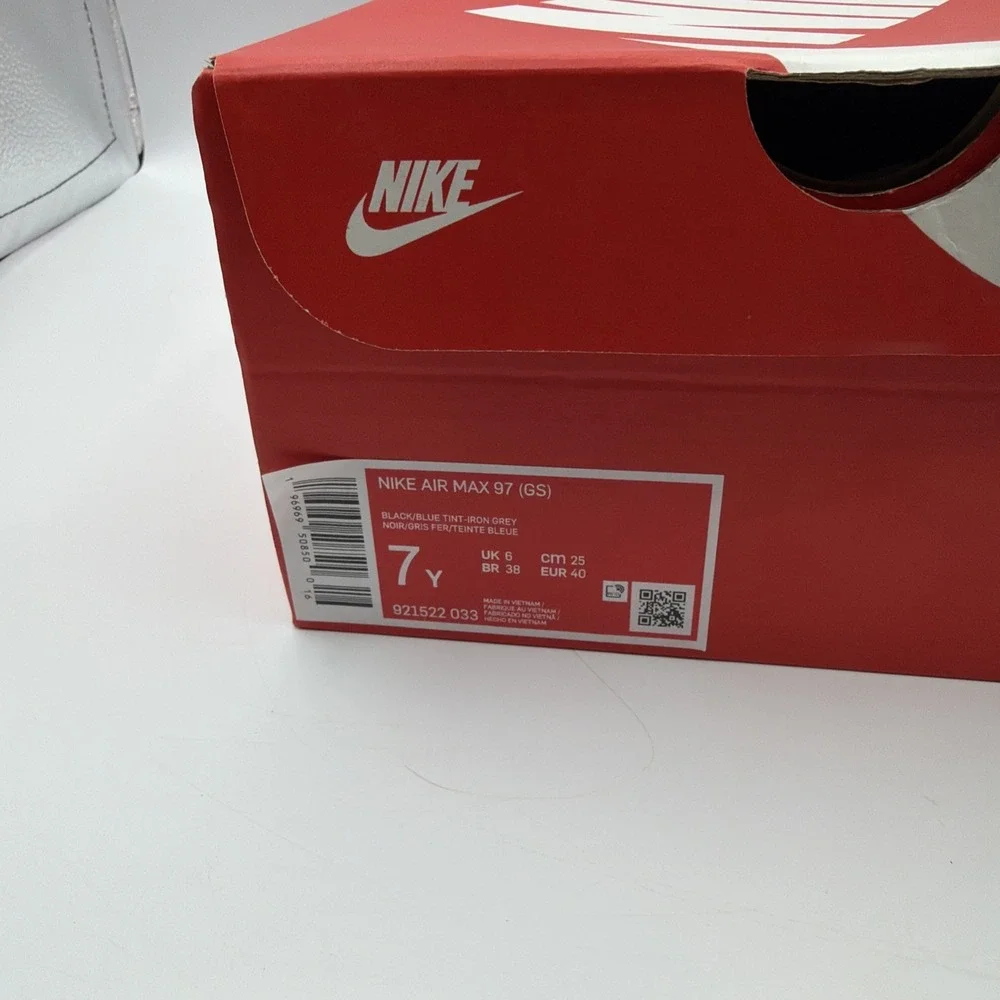Nike Air Max 97 Shoes Youth Size 7Y Black Gray GS